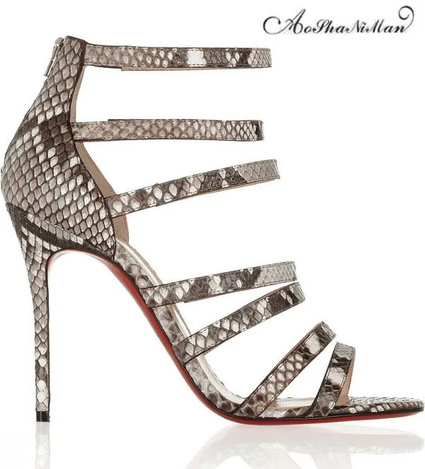 2019 summer top quality brand design women sandals cross-tied snake pattern leather high heels 10cm Sexy Pop toe party shoes
2019 summer top quality brand design women sandals cross-tied snake pattern leather high heels 10cm Sexy Pop toe party shoes