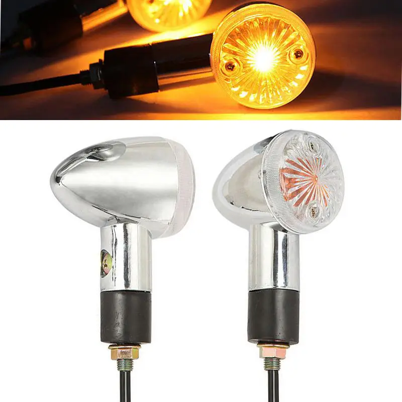 Motorcycle Chrome Amber Bullet Turn Signals For Harley Softail Dyna Sportster XL 883 V-Rod/For Honda Shadow VT 750 1100 VTX GL
Motorcycle Chrome Amber Bullet Turn Signals For Harley Softail Dyna Sportster XL 883 V-Rod/For Honda Shadow VT 750 1100 VTX GL