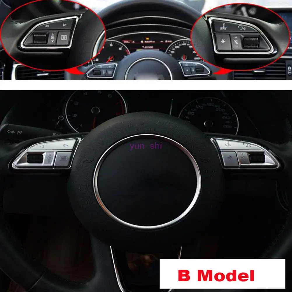 3 type ABS Chrome Car Steering Wheel Buttons Decoration Covers stickers For Audi Q3 Q5 A1 A3 A4 A5 A6 A7 A4L A6L etc Car-Styling
3 type ABS Chrome Car Steering Wheel Buttons Decoration Covers stickers For Audi Q3 Q5 A1 A3 A4 A5 A6 A7 A4L A6L etc Car-Styling