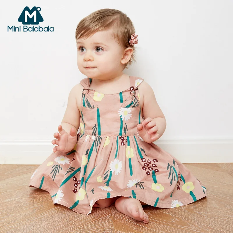Mini Balabala Baby Girl 100% Cotton Sleevelss Dress in Floral Print with Knot at Shoulder Infant Newborn Baby A-line Dresses
Mini Balabala Baby Girl 100% Cotton Sleevelss Dress in Floral Print with Knot at Shoulder Infant Newborn Baby A-line Dresses