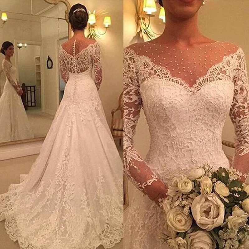 Cheap Robe De Mariee 2019 Wedding Dress Bride Appliques Sheer Tulle Bridal Gowns Lace A Line Wedding Dresses Vestidos De Novia
Cheap Robe De Mariee 2019 Wedding Dress Bride Appliques Sheer Tulle Bridal Gowns Lace A Line Wedding Dresses Vestidos De Novia