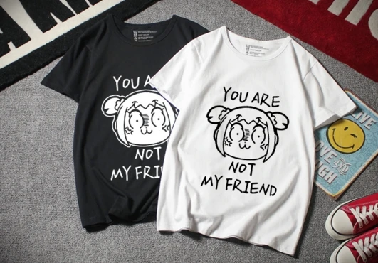 Футболка для косплея POP TEAM EPIC Popuko Pipimi YOU ARE NOT MY FRIEND топ с круглым вырезом футболка