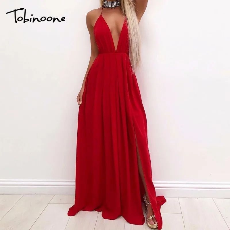 Tobinoone Women High Split Long Party Dresses Sexy V Neck backless 2018 Bandage Straps Club Party Pleated Chiffon Maxi Dress
Tobinoone Women High Split Long Party Dresses Sexy V Neck backless 2018 Bandage Straps Club Party Pleated Chiffon Maxi Dress
