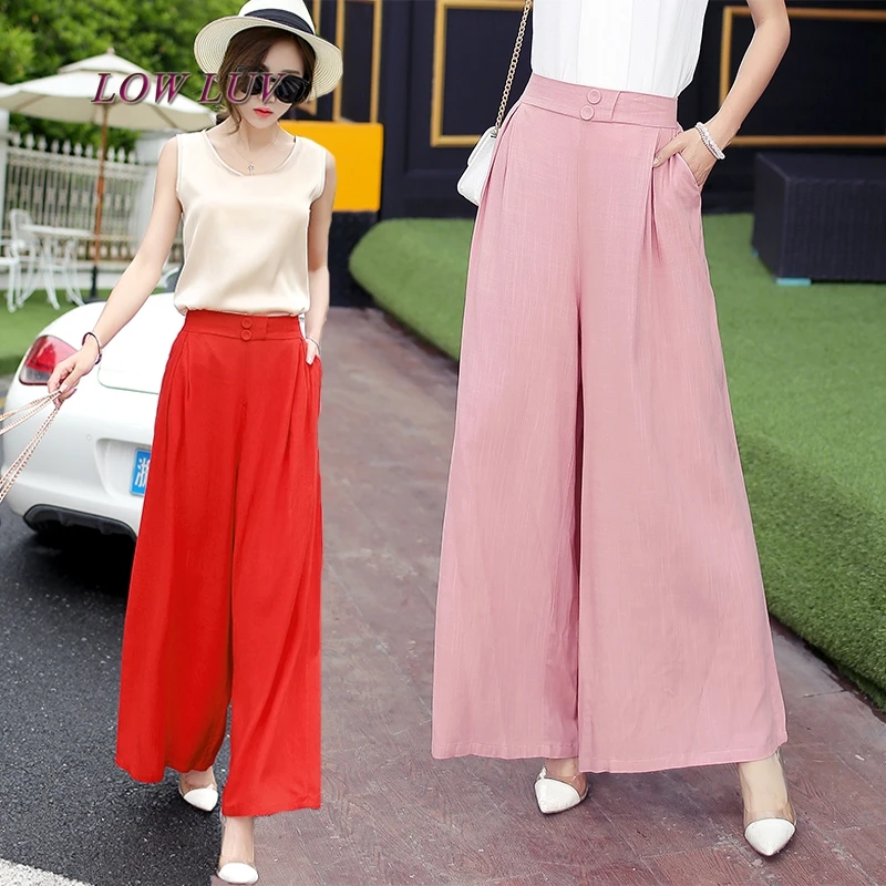 2017 Women Casual Loose Wide Leg Pants Vintage Elastic Waist Trousers Casual Cotton Oversized Solid Long PantsXL-3XL
2017 Women Casual Loose Wide Leg Pants Vintage Elastic Waist Trousers Casual Cotton Oversized Solid Long PantsXL-3XL