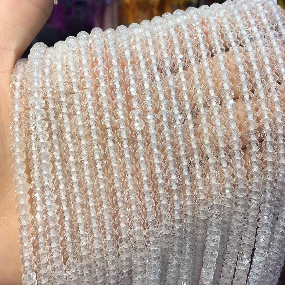 Small Beads Natural Stone Beads clear quartz 3X5mm Abacus beads Section Loose Beads for Jewelry Making Necklace DIY Bracelet
Small Beads Natural Stone Beads clear quartz 3X5mm Abacus beads Section Loose Beads for Jewelry Making Necklace DIY Bracelet