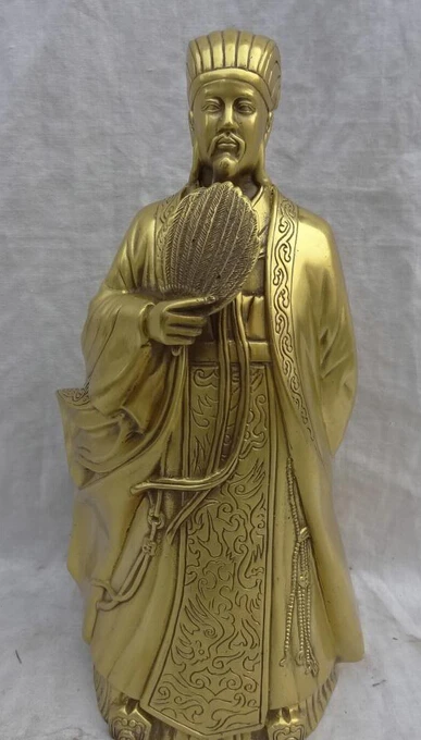 wholesale factory 10" Chinese Pure Brass The Art of War Military Science ZhuGe Liang Fan Statue
wholesale factory 10" Chinese Pure Brass The Art of War Military Science ZhuGe Liang Fan Statue