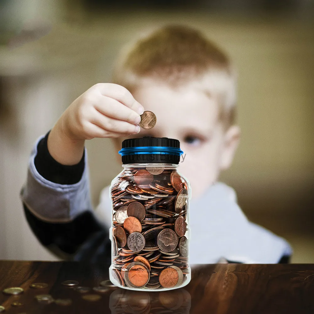 Newest 1.8L Piggy Bank Counter Coin Electronic Digital LCD Counting Coin Money Box Jar Coins Storage Box For USD EURO GBP Money