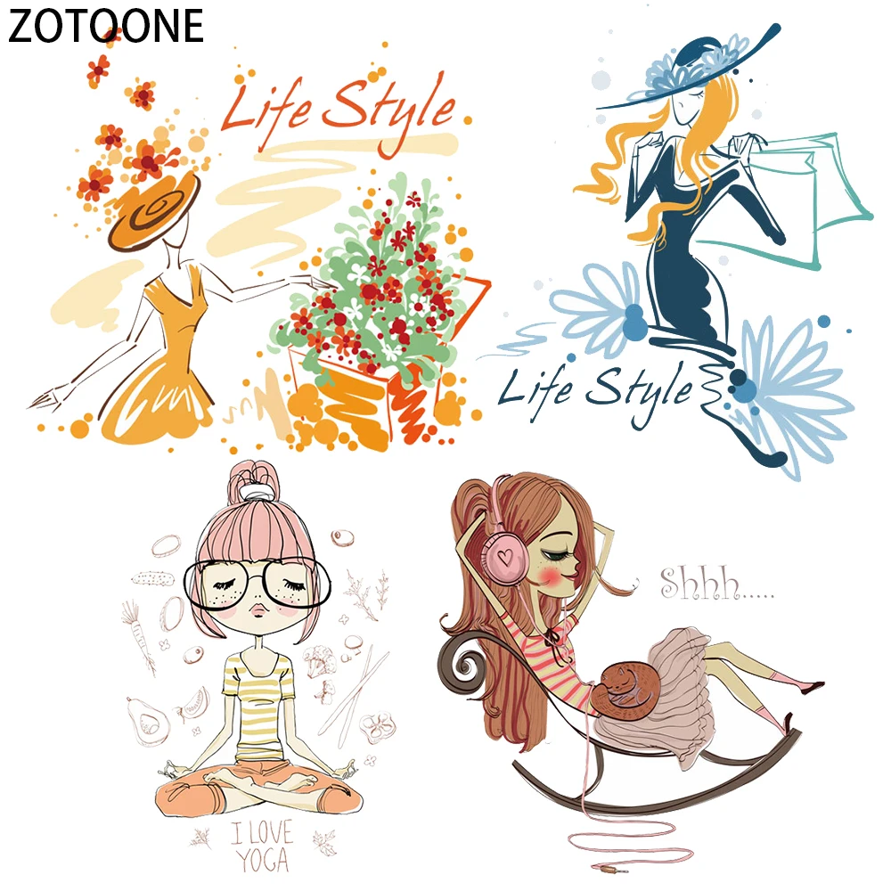 ZOTOONE Girl Life Style Diy Patch for Clothes Iron-on Transfer T-shirt Washable Sticker Applique on Clothing Heat on Kids' Craft
ZOTOONE Girl Life Style Diy Patch for Clothes Iron-on Transfer T-shirt Washable Sticker Applique on Clothing Heat on Kids' Craft