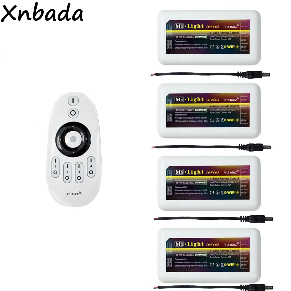 Milight FUT007 Remote Led Controller 2.4G 4-Zone Dimmer Controller For 2835 3014 5050 5730 Single Color Led Strip DC12-24V
Milight FUT007 Remote Led Controller 2.4G 4-Zone Dimmer Controller For 2835 3014 5050 5730 Single Color Led Strip DC12-24V