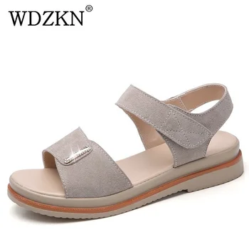 WDZKN Fashion Cow Suede Open Toe Flat Sandals Women Summer Casual Shoes Soft Bottom Hook Loop Non-slip Rhinestone Ladies Sandals
WDZKN Fashion Cow Suede Open Toe Flat Sandals Women Summer Casual Shoes Soft Bottom Hook Loop Non-slip Rhinestone Ladies Sandals