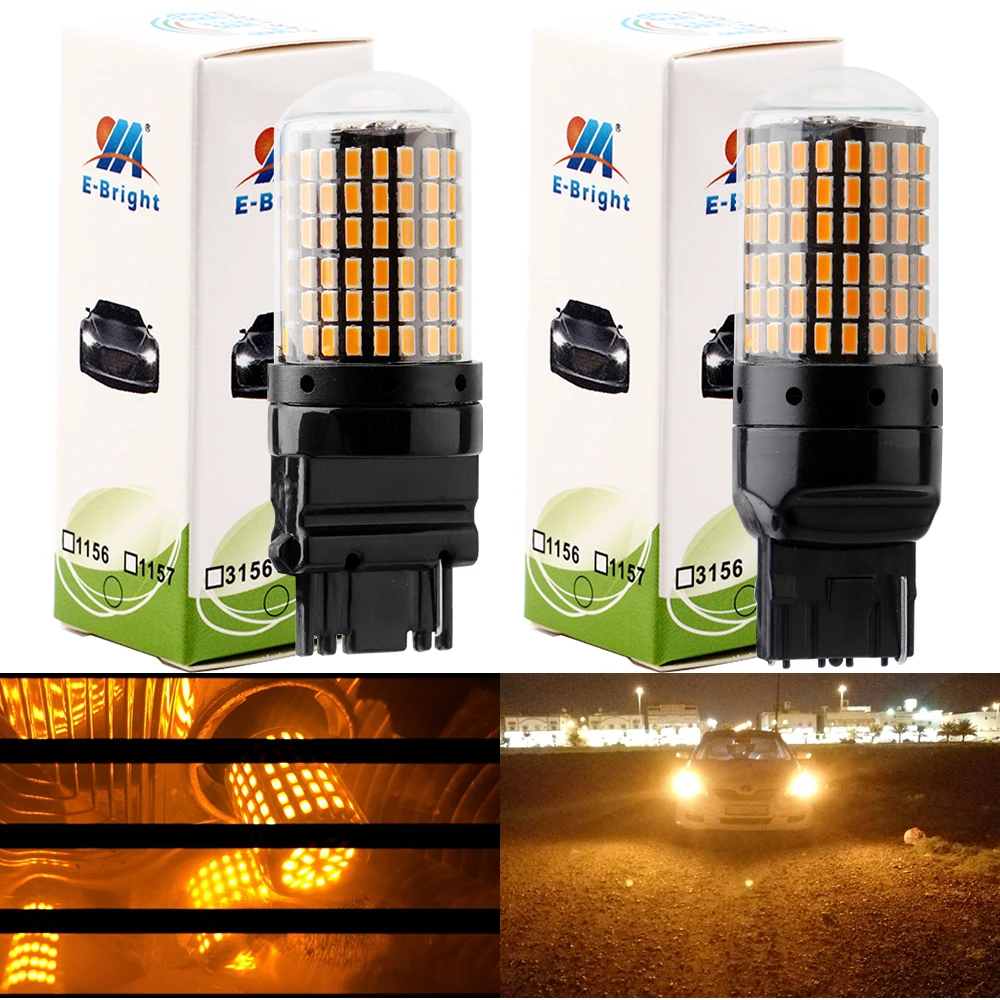 YM E-Bright 2 PCS 3156 P27W 7440 W21W LED Canbus 3014 144 SMD NO ERROR Car Turn Lights 12V DC NO Hyper Flash Amber White Auto
YM E-Bright 2 PCS 3156 P27W 7440 W21W LED Canbus 3014 144 SMD NO ERROR Car Turn Lights 12V DC NO Hyper Flash Amber White Auto