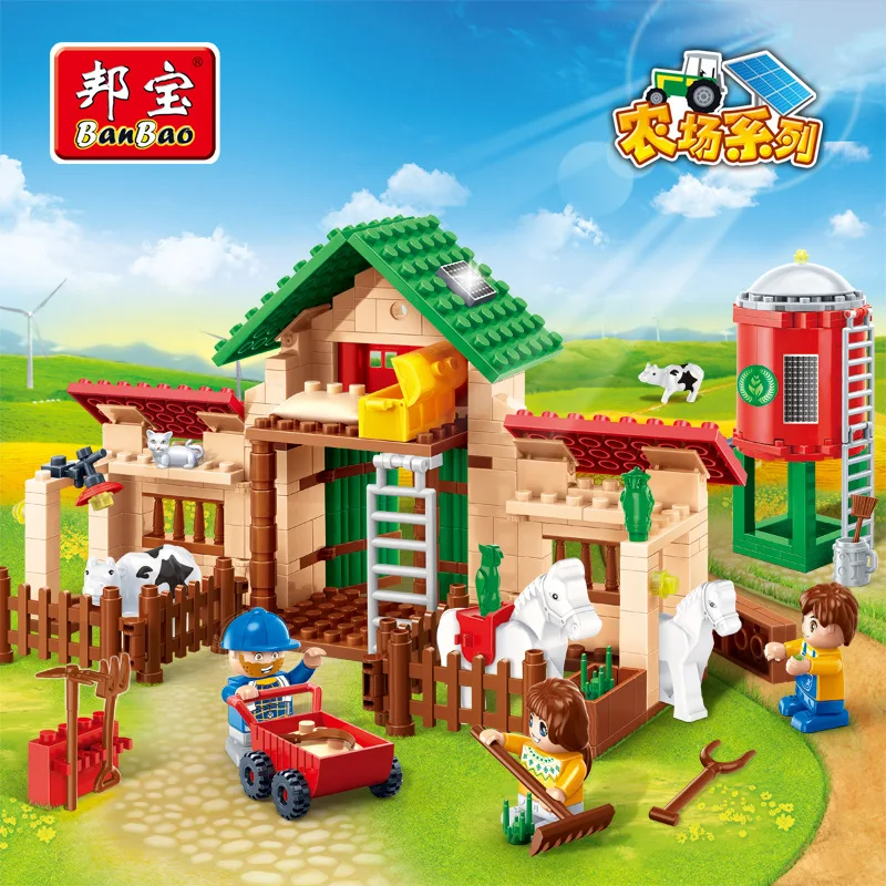 Model building kits compatible with lego Happy Farm 3D blocks Educational model toys hobbies for children |