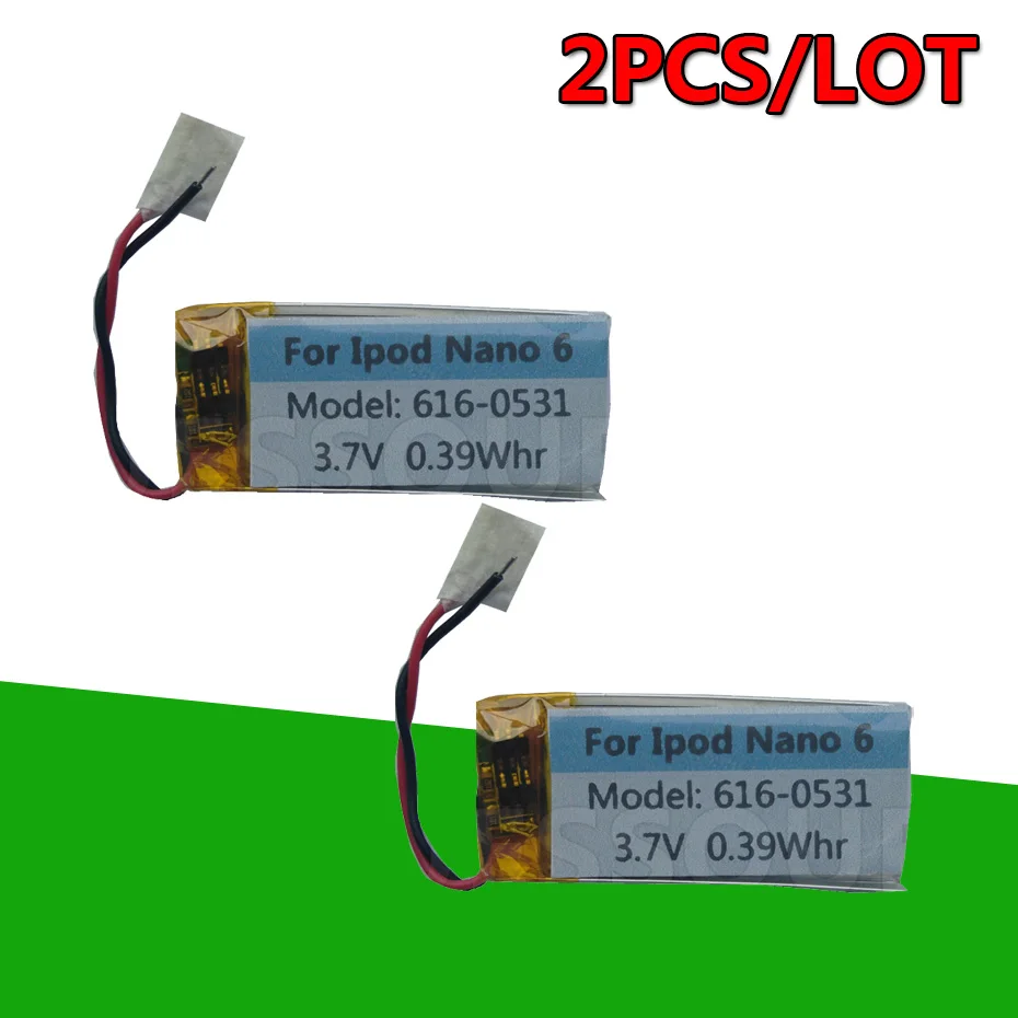 2PCS/LOT 616-0531 0.39Whr Battery For Apple iPod Nano 6 6th Gen 8GB 16GB mp3 mp4 Batterie Nano6 Nano6th Accumulator AKKU
2PCS/LOT 616-0531 0.39Whr Battery For Apple iPod Nano 6 6th Gen 8GB 16GB mp3 mp4 Batterie Nano6 Nano6th Accumulator AKKU