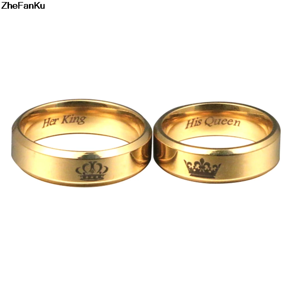 Simple Gold Ring for Men His Queen Her King Fashion Womens Stainless Steel Dating jewelry For Couple wholesale
Simple Gold Ring for Men His Queen Her King Fashion Womens Stainless Steel Dating jewelry For Couple wholesale
