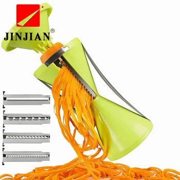 JINJIAN High Quality 4 Blade Replaceable Vegetable Spiral Slicer Cutter Vegetable Spiralizer Grater Spiralizer for Carrot patato
JINJIAN High Quality 4 Blade Replaceable Vegetable Spiral Slicer Cutter Vegetable Spiralizer Grater Spiralizer for Carrot patato