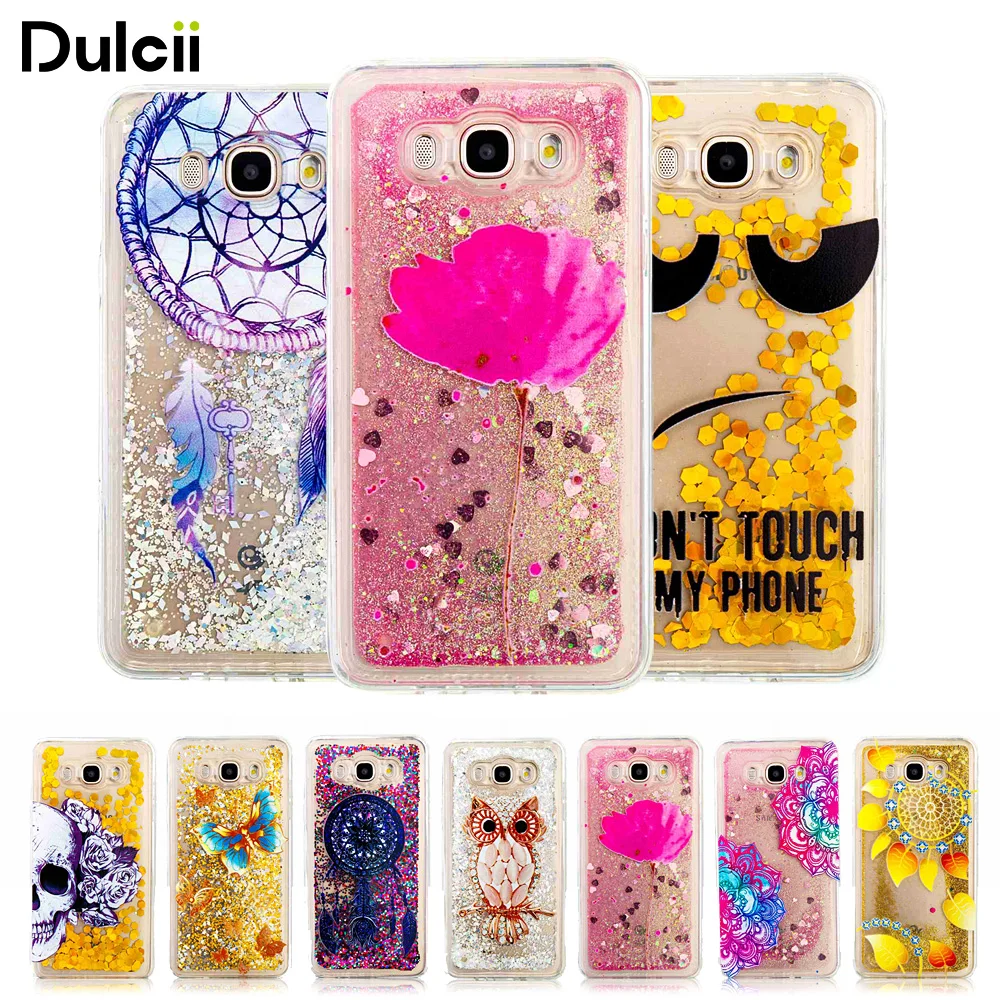 Dulcii J7 2016 Блестящий принципиально для Samsung Galaxy j710 плавающий флэш-ТПУ Мягкая