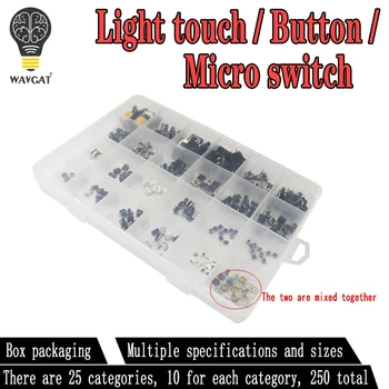 250PCS 25 Types X10 PCS Tactile Push Button Touch Switch Remote Keys Button Microswitch Hot Sale
250PCS 25 Types X10 PCS Tactile Push Button Touch Switch Remote Keys Button Microswitch Hot Sale