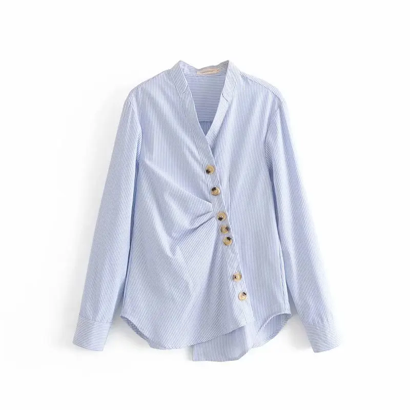 2019 women long sleeve pleats striped casual irregular smock blouse shirts women retro chic buttons blusas femininas tops LS2921
2019 women long sleeve pleats striped casual irregular smock blouse shirts women retro chic buttons blusas femininas tops LS2921