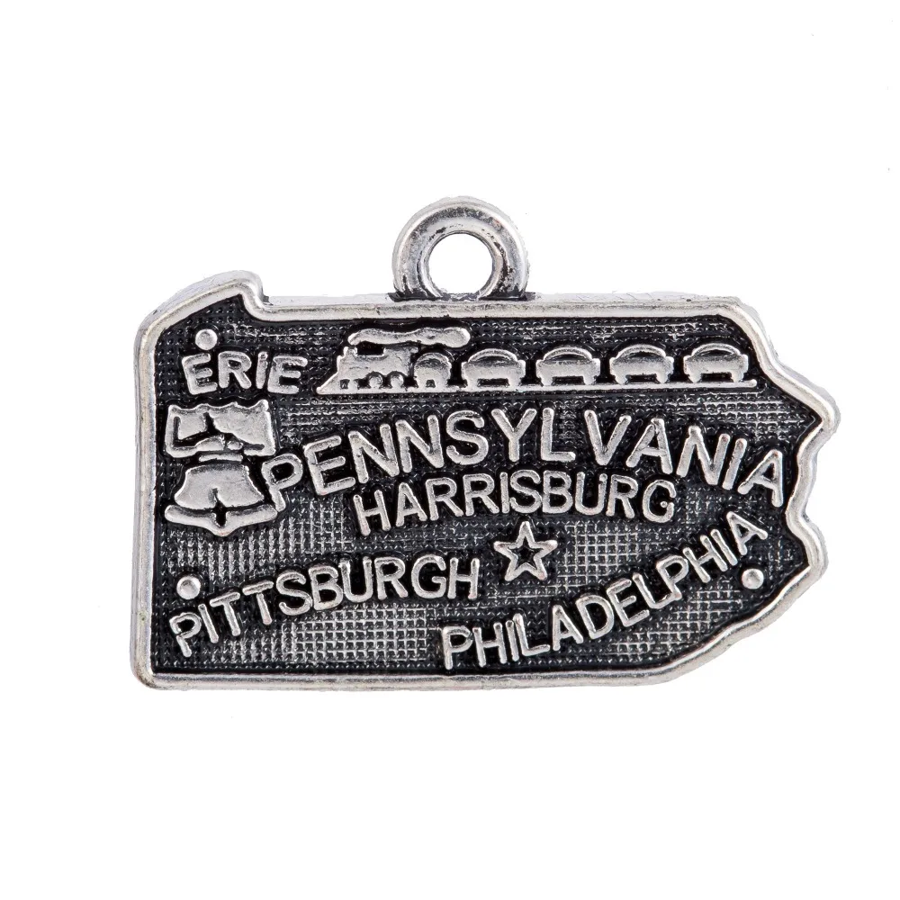 Skyrim Fashion the US Pennsylvania Zinc Alloy Map Charms Fits Bracelet&Necklace Jewelry Making For Gift 30pcs/lot
Skyrim Fashion the US Pennsylvania Zinc Alloy Map Charms Fits Bracelet&Necklace Jewelry Making For Gift 30pcs/lot