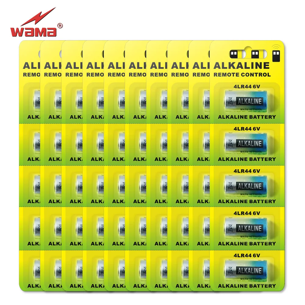50pcs/10cards Wama Battery 6V 4LR44 4A76 L1325 A544 Alkaline Battery Batteries Bateria For Dog Training Shock Collars
50pcs/10cards Wama Battery 6V 4LR44 4A76 L1325 A544 Alkaline Battery Batteries Bateria For Dog Training Shock Collars