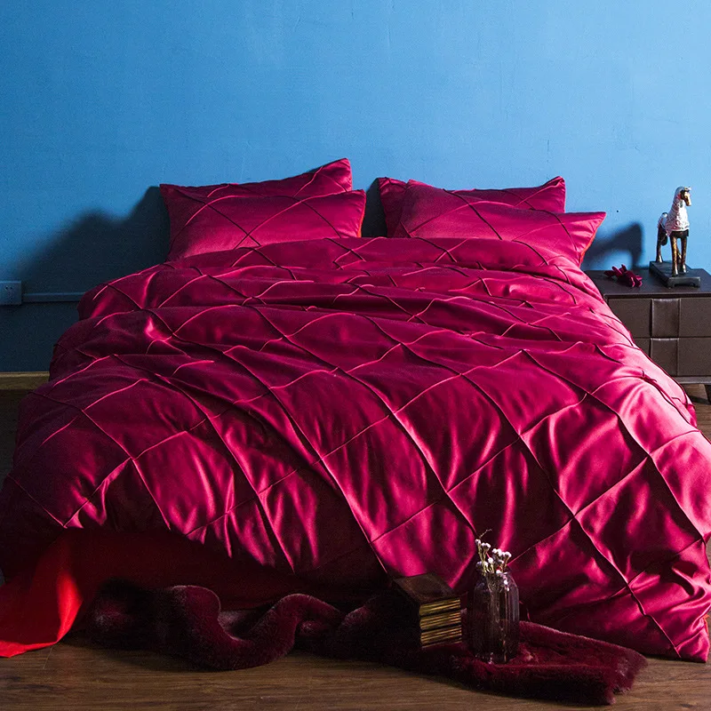 Solid color silk plaid bedding set Simple solid color set upscale European Duvet Covers Pillowcases comforter bedding bed linen
Solid color silk plaid bedding set Simple solid color set upscale European Duvet Covers Pillowcases comforter bedding bed linen