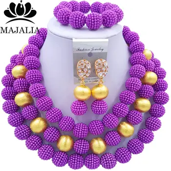 Majalia Trendy African Beads Jewelry Set Purple Crystal Beads Bride Jewelry Nigerian Wedding African Beads Jewelry Sets 3CA007
Majalia Trendy African Beads Jewelry Set Purple Crystal Beads Bride Jewelry Nigerian Wedding African Beads Jewelry Sets 3CA007