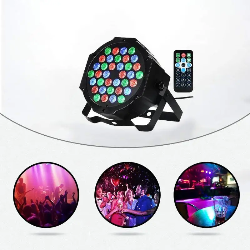 36 LEDs Sound Remote Control PAR Light Auto Show Lamp DMX 512 Controller DJ Bar Stage Light for Birthday Party Wedding Club KTV
36 LEDs Sound Remote Control PAR Light Auto Show Lamp DMX 512 Controller DJ Bar Stage Light for Birthday Party Wedding Club KTV