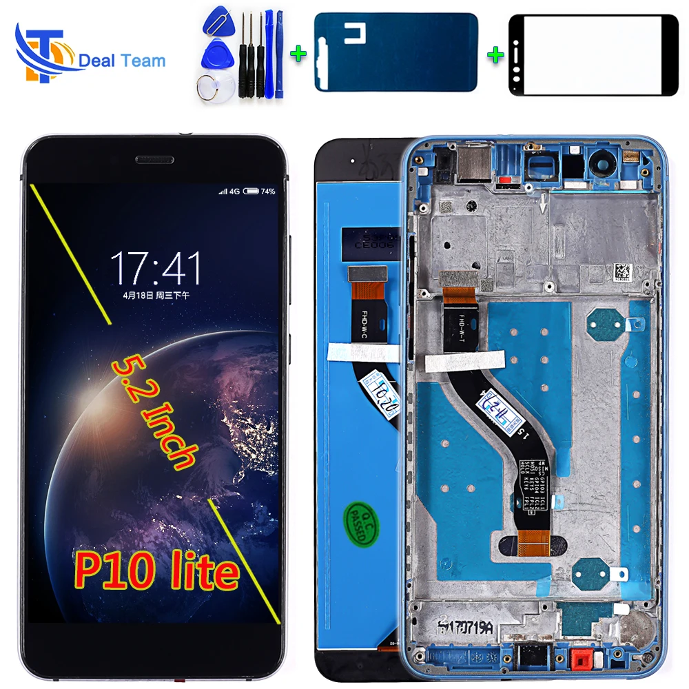 Deal Team LCD For Huawei P10 Lite 5.2 inch IPS LCD Display Touch Screen Digitizer Assembly 1920*1080 Frame with Glass film Tools
Deal Team LCD For Huawei P10 Lite 5.2 inch IPS LCD Display Touch Screen Digitizer Assembly 1920*1080 Frame with Glass film Tools