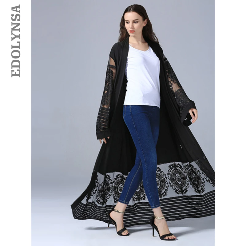 Embroidery Cardigan Kimono Muslim Abaya Dress Long Dresses Fashion Dubai Abaya Black Kaftan Maxi Dresses Plus Size Robe #D385
Embroidery Cardigan Kimono Muslim Abaya Dress Long Dresses Fashion Dubai Abaya Black Kaftan Maxi Dresses Plus Size Robe #D385
