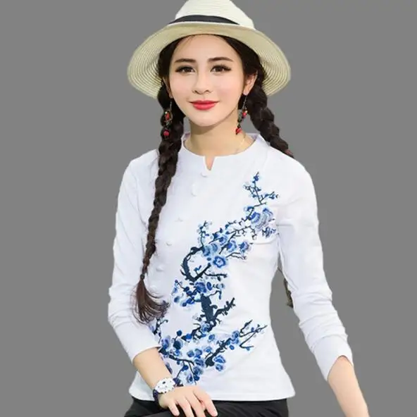 Plus size WOMEN traditional Chinese clothing 4xl ethnic elegant white black long sleeve stand collar embroidery t-shirt AF500
Plus size WOMEN traditional Chinese clothing 4xl ethnic elegant white black long sleeve stand collar embroidery t-shirt AF500