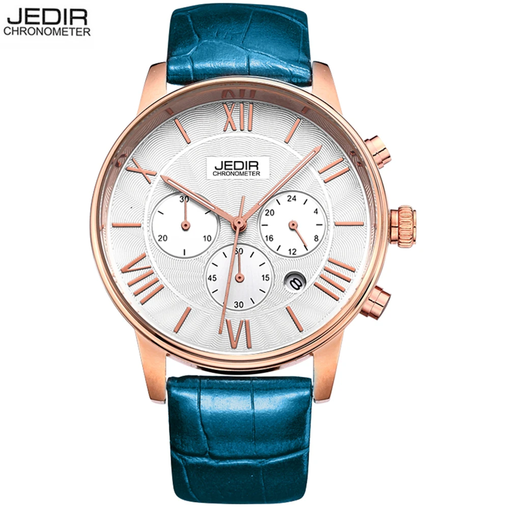 Cool Fashion Three sub-dial Chronograph Mens Watches Luxury Famous Brand Quartz Roman Numerals Display Blue Strap Rose Bezel
Cool Fashion Three sub-dial Chronograph Mens Watches Luxury Famous Brand Quartz Roman Numerals Display Blue Strap Rose Bezel