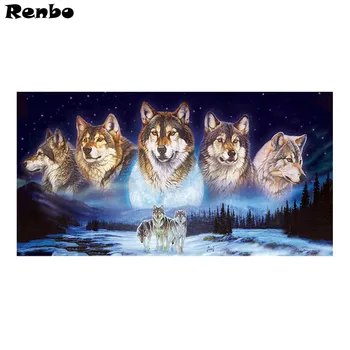 NEW 5D Diy Daimond Painting Wolf moon 3D Diamond Embroidery Full Square cross stitch Diamant Painting wolves wallpaper Decor
NEW 5D Diy Daimond Painting Wolf moon 3D Diamond Embroidery Full Square cross stitch Diamant Painting wolves wallpaper Decor