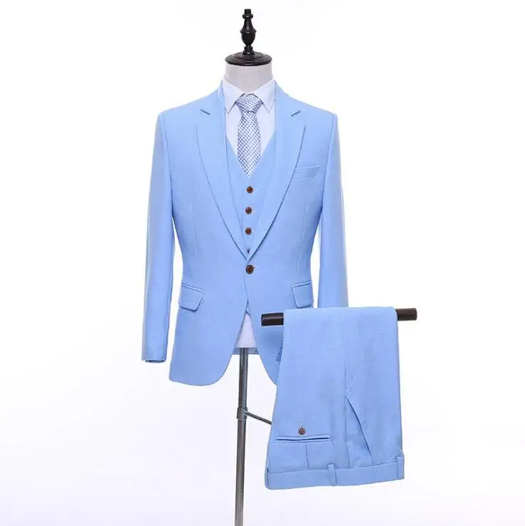 FOLOBE Slim Fit Men Suits For Wedding One Button Light Blue Mens Formal Suits Spring Autumn 3 Piece Suit (Jacket+Pants+Vest)
FOLOBE Slim Fit Men Suits For Wedding One Button Light Blue Mens Formal Suits Spring Autumn 3 Piece Suit (Jacket+Pants+Vest)