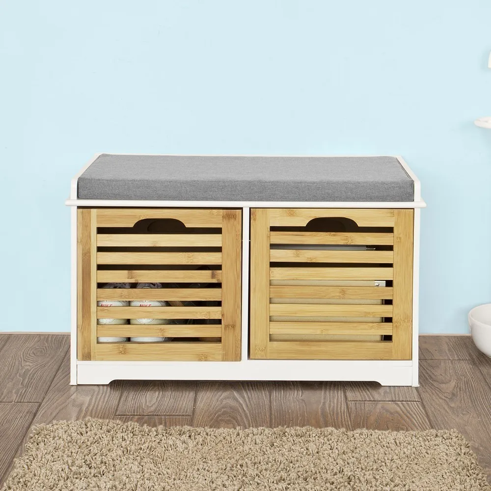 SoBuy FSR23-K-WN Storage Bench 2 Drawers and Removable Seat Cushion Shoe Cabinet Bench
SoBuy FSR23-K-WN Storage Bench 2 Drawers and Removable Seat Cushion Shoe Cabinet Bench