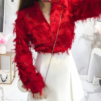 2019 summer new tassel red women blouse loose solid elegant sexy lady shirts outwear coat tops
2019 summer new tassel red women blouse loose solid elegant sexy lady shirts outwear coat tops