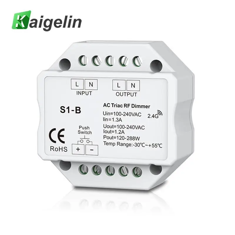 S1-B Phase-Cut Light Modulator RF Control SCR Dimmer Switch for LED Lamps AC85~265V
S1-B Phase-Cut Light Modulator RF Control SCR Dimmer Switch for LED Lamps AC85~265V