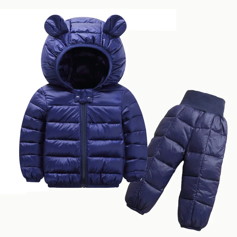 Комплект одежды для детей зимние куртки девочек пальто с капюшоном + штаны одежда