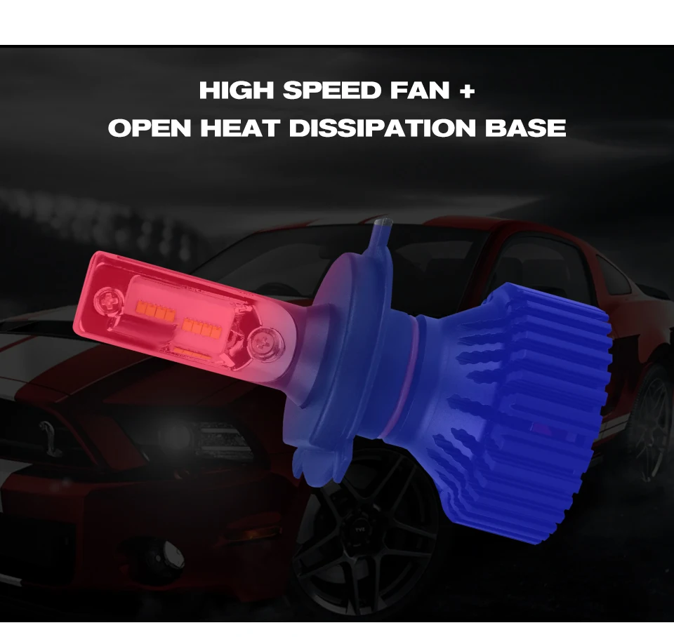 Aceersun LED Car Headlight Bulb H7 H4 72W 16000LM H11 9005 9006 12V 9007 Canbus smart ic HB3 HB4 Hi-Lo light no noise fonte 24V (14)