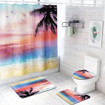 4PCS Hawaii Twilight Beach Bathroom Shower Curtain Non Slip Toilet Polyester Cover Mat Set Shower Curtain
4PCS Hawaii Twilight Beach Bathroom Shower Curtain Non Slip Toilet Polyester Cover Mat Set Shower Curtain