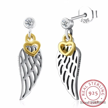 SMTCAT Fashion Angel Wings Drop Earrings Golden Heart Fine Jewelry for Women Wedding Party Dress 925 Silver Earrings Bijoux
SMTCAT Fashion Angel Wings Drop Earrings Golden Heart Fine Jewelry for Women Wedding Party Dress 925 Silver Earrings Bijoux