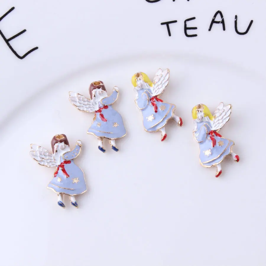 10pcs 16*23MM Metal Diy Fashion Enamel Angel Flying Fairy Charms KC Gold Color Alloy Small Bracelet Pendant Jewelry Accessories
10pcs 16*23MM Metal Diy Fashion Enamel Angel Flying Fairy Charms KC Gold Color Alloy Small Bracelet Pendant Jewelry Accessories
