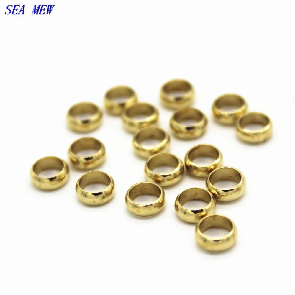 SEA MEW 100 PCS 5mm 6mm 7.5mm 8mm 10mm Metal Raw Brass Round Spacer Beads DIY Hole Bead For Jewelry Making 
SEA MEW 100 PCS 5mm 6mm 7.5mm 8mm 10mm Metal Raw Brass Round Spacer Beads DIY Hole Bead For Jewelry Making