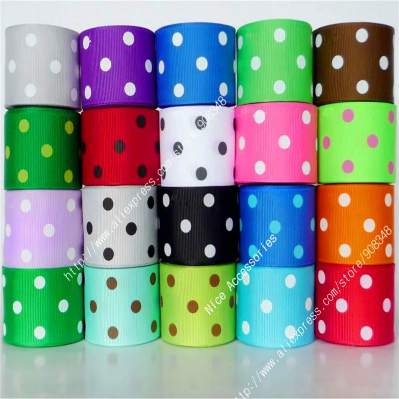 1-1/2'' 38mm 100% polyester Polka Dots Printed grosgrain ribbon Spots dotty Hair Ribbon Accessories
1-1/2'' 38mm 100% polyester Polka Dots Printed grosgrain ribbon Spots dotty Hair Ribbon Accessories