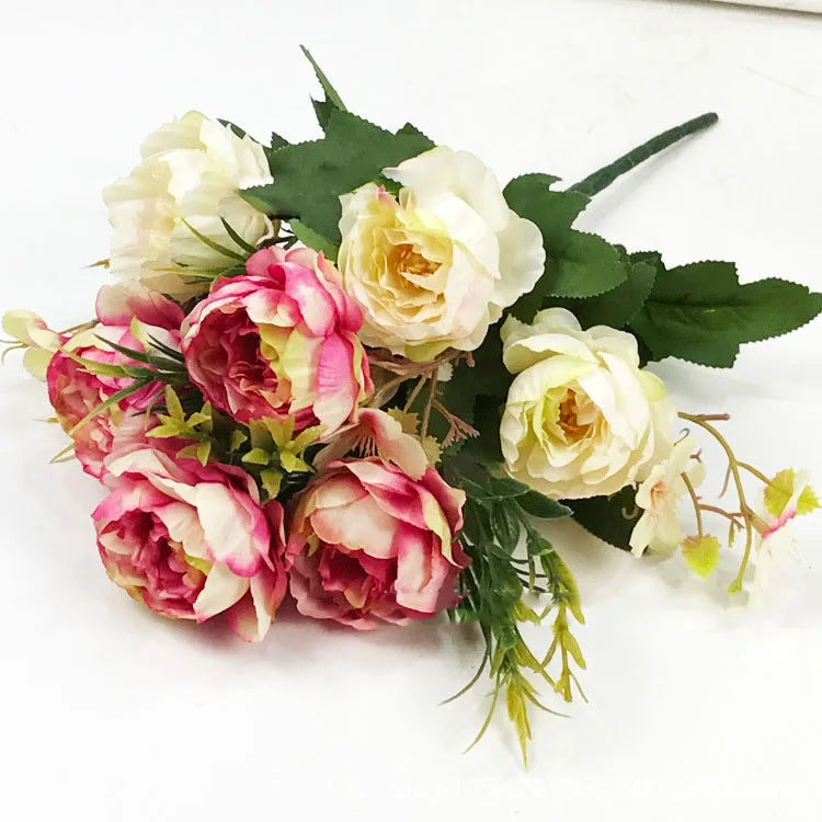 artificial flowers roses peonies pink-7