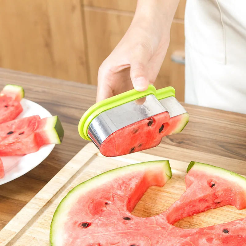 

Cutters Stainless Steel Watermelon Slice Popsicle Shape Melon Cutting Fruit Tool Kids DIY Cantaloupe Melon Slicer