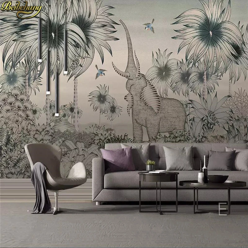 beibehang Custom photo wallpaper mural medieval hand-painted tropical jungle elephant flying bird background wall painting
beibehang Custom photo wallpaper mural medieval hand-painted tropical jungle elephant flying bird background wall painting