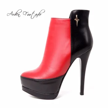 Arden Furtado new winter genuine leather zipper platform extreme high heels 14cm fashion shoes for woman short plush ankle boots
Arden Furtado new winter genuine leather zipper platform extreme high heels 14cm fashion shoes for woman short plush ankle boots