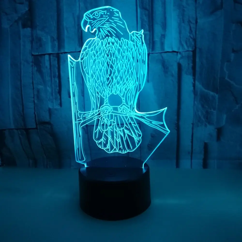 

New Eagle 3d Nightlight Colorful Touch Remote Gifts 3d Led Small Led Night Light Luminaria De Mesa Veilleuse Enfant Kids Lamp