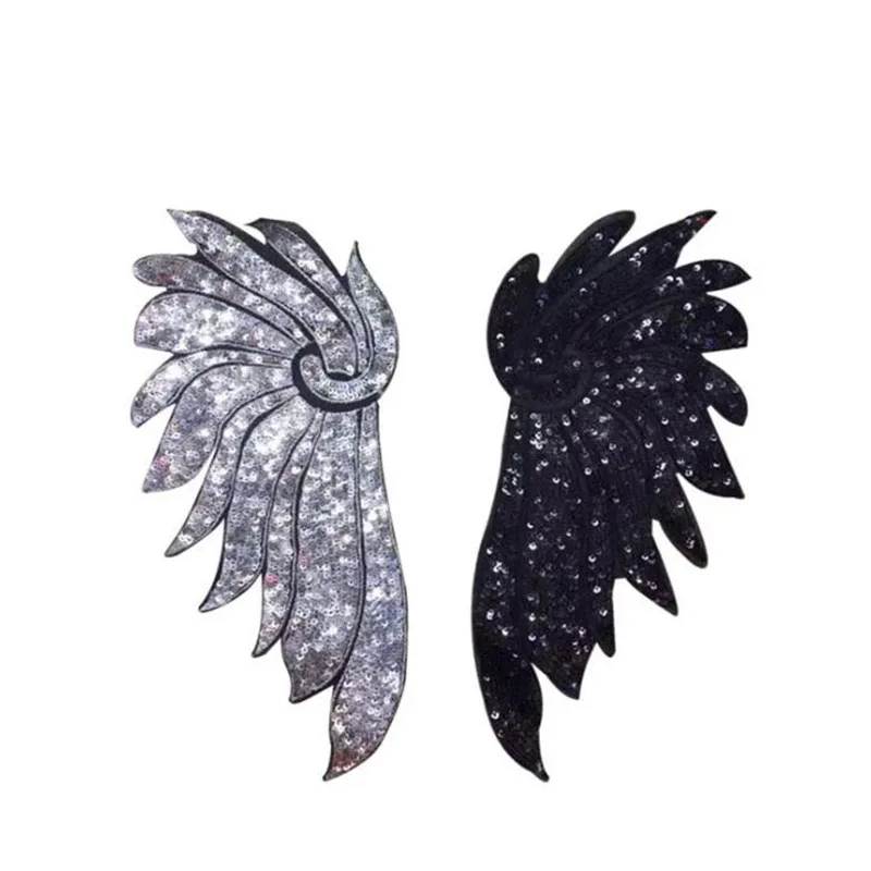 Clothing Women Shirt Top Diy Large Patch Wings Silver Black Sequins deal with it T-shirt girls Patches for clothes Sticker Badge
Clothing Women Shirt Top Diy Large Patch Wings Silver Black Sequins deal with it T-shirt girls Patches for clothes Sticker Badge