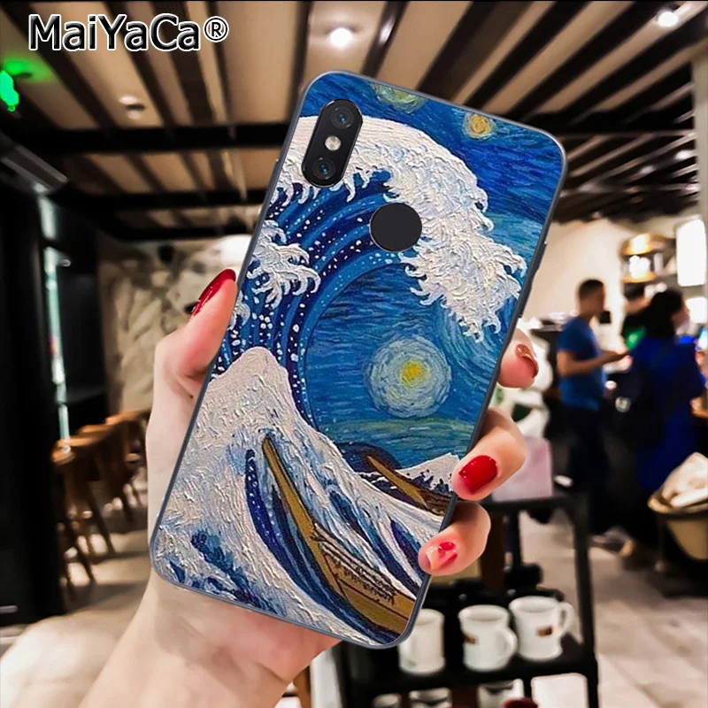 Van Gogh Art Spray Strry night Wave Art Japanese Crane